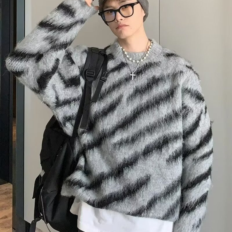 Vintage Zebra Knit Pullover