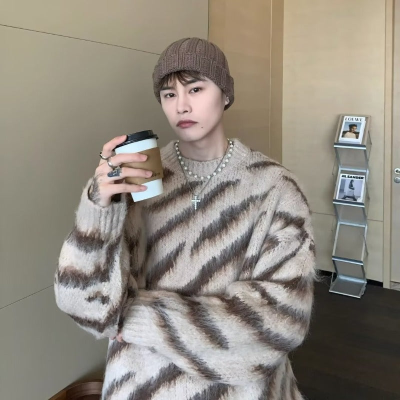 Vintage Zebra Knit Pullover