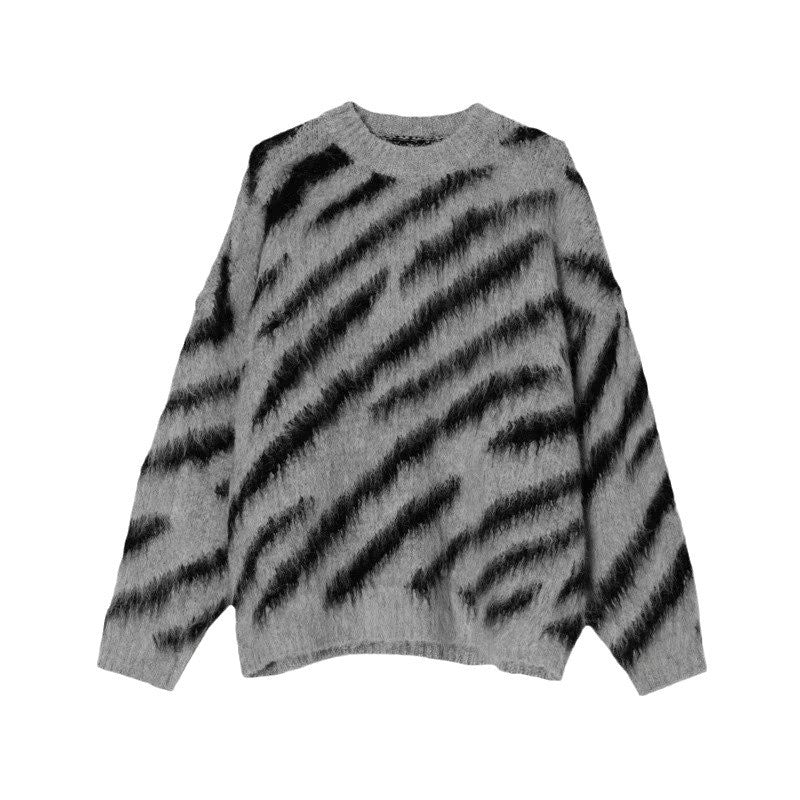 Vintage Zebra Knit Pullover